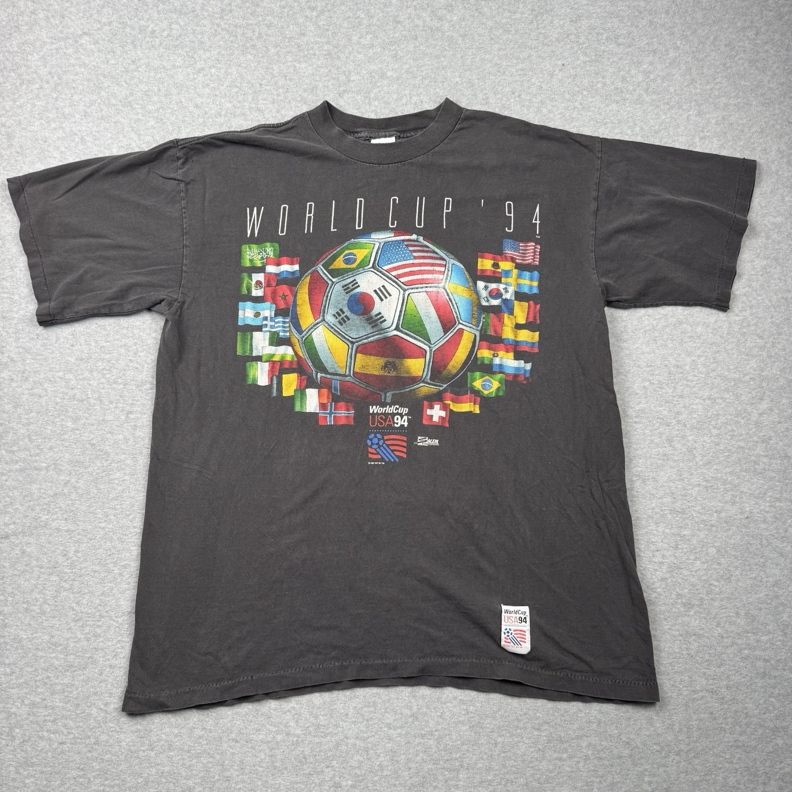 Vintage World Cup Usa 94 US T Shirt Mens Large Salem Sportswear Single Stitch